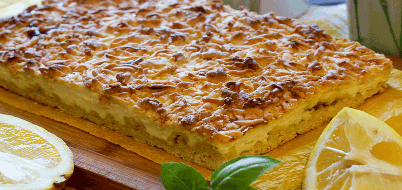 Тертый пирог с творогом и лимоном