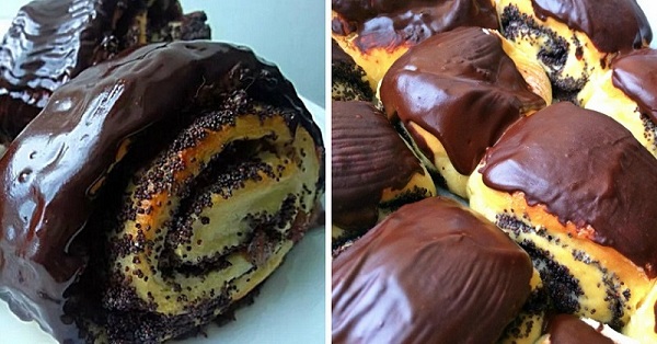 Пышные булочки с маком и вишней: невесомое мягкое тесто и изобилие начинки!